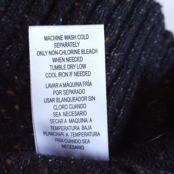 NWOT Original Weatherproof Vintage Faire Isle Crew Neck Sweater Charcoal Fleck - Picture 4 of 7